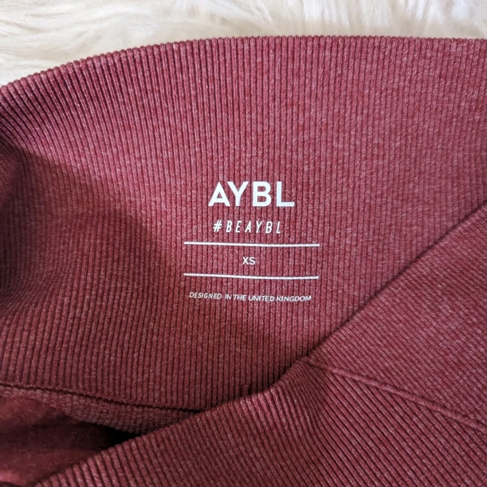 NWT AYBL High Rise Red Marl Athletic Contour Sporty Leggings XS - Picture 7 of 10